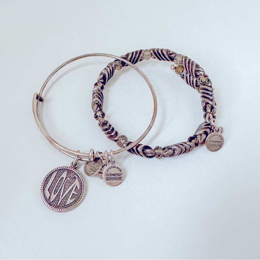 2x Pack of Silver Alex & Ani Bracelets